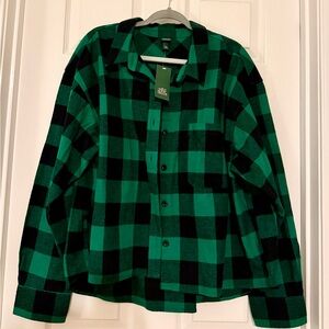 Wild Fable Green and Black Checkered Shirt